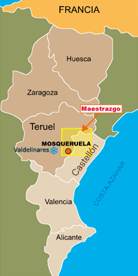 Situacin de la localidad de Mosqueruela 